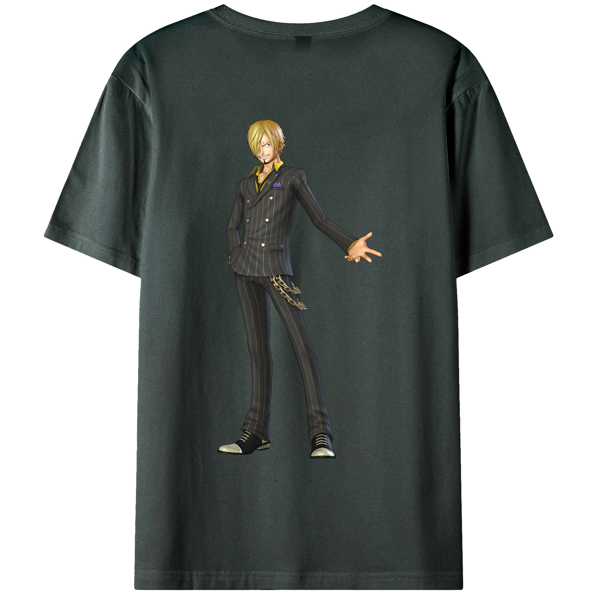 （画像用） ワンピース サンジ ONE PIECE Sanji 綿100％ メンズ半袖Tシャツ（バックプリント） 通気性